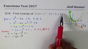 How To Find Inverse Of Quadratic Function With Restricted Domain Youtube
