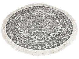 Alle teppiche sind 100% handgefertigt aus baumwollkordel. Orientalischer Boho Mandala Teppich Mit Fransen Rund 150x150 Waysens