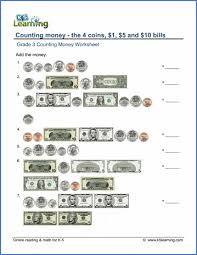 Kids use real or pretend money, spin the spinner, and 17 fun money activities to help kids understand coins' values. Grade 3 Counting Money Worksheets Free Printable K5 Learning