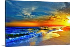 Compare prices and book online. Red Orange Blue Sunset Beach Sea Waves Wall Art Canvas Prints Framed Prints Wall Peels Great Big Canvas