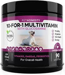 10 In 1 Dog Multivitamin With Glucosamine Chondroitin Probiotics And Omega Fish Oil For Dogs Health Dog Vitamins Dog Multivitamin Dog Joint Supplement