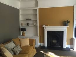 Farrow And Ball Perfect Colour Combo Charleston Grey And India Yellow Very Happy With Yellow Living Room Living Room Orange Bedroom Decor Design