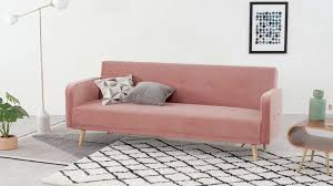 Chou Canape Convertible Velours Vieux Rose Made Com Canape Lit Velours Vintage Canape