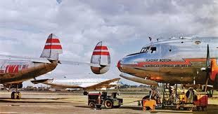 Post Wwii Image Of A Twa Constellation A Pan American Constellation And An American Overseas Airlines Dc 4 These Aircraft Vintage Aircraft Aircraft Lockheed