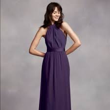 White By Vera Wang Dresses Davids Bridal Amethyst Halter Bridesmaid Dress Poshmark