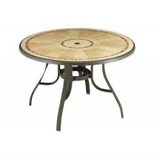Cosco outdoor living lakewood ranch steel and wicker dining table with glass table top and umbrella hole. Louisiana 48 Round Table With Metal Legs And Umbrella Hole Outdoor Use Plastic Outdoor Furniture Resin Patio Furniture Patio Table Top