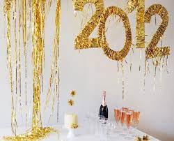 Wrap Cardboard Numbers In Tinsel Diy New Years Party Decorations New Year S Party Decorations Diy New Years Party