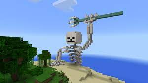 first time build skeleton looks very bad or not he found trident minecraft building building minecraft