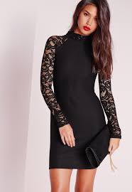 Missguided Robe Moulante Noire Manches Longues En Dentelle Petite Lace Bodycon Dress Long Sleeve Black Lace Long Sleeve Dress Black Bodycon Dress Long Sleeve