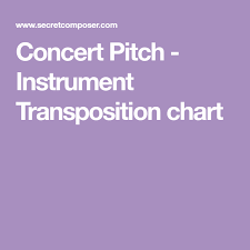 Concert Pitch Instrument Transposition Chart Music And