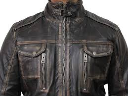 Brandslock Mens Leather Jacket Genuine Sheepskin Vintage