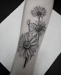 Black And White Daisy Flower Tattoo 1080 1321 Daisy Tattoo Daisy Tattoo Designs Daisy Flower Tattoos