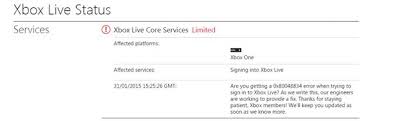 I was kicked from the match with no opportunity to rejoin. Xbox Live Core Services Are Limited On Xbox One Microsoft Investigating The Issue