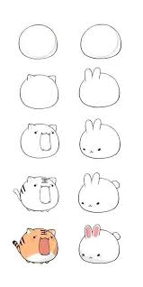 How To Draw A Kawaii In 2020 Easy Cartoon Drawings Cute Easy Drawings Animated Drawings