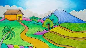 Gambar mewarnai pemandangan lembah dan pohon. Menggambar Pemandangan Gunung Menggambar Pemandangan Sawah Menggambar Gunung Youtube