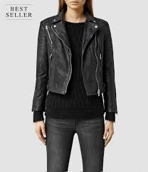 Allsaints Us Womens Papin Leather Biker Jacket Black All Saints Leather Jacket Leather Jackets Women Leather Jacket