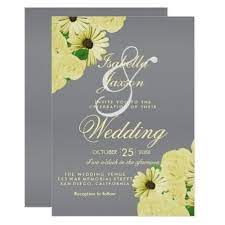 Gray Wedding Satin And Pastel Yellow Wedding Invitation Zazzle Com Yellow Wedding Invitations Wedding Cards Yellow Wedding