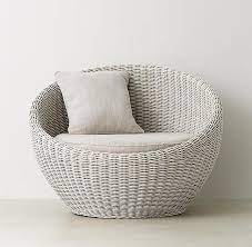 It is possible to go with a reading chair, dining chairs for the outdoors. White Woven Round Lounge Cushioned Chair