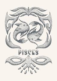 Pisces Zodiac Print Astrology Art Constellation Cosmic Wall Art Boho Print Altar Art Star Sign Decor Full Moon Astrology Art Altar Art Matisse Cutouts