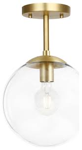 We believe in helping you find the product that is right for you. Aura Globe Ceiling Light Contemporary Flush Mount Ceiling Lighting By Light Society Ls C176 Brs Clr Houzz