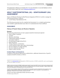 Adult Gastrointestinal Gi Genitourinary Gu Assessment