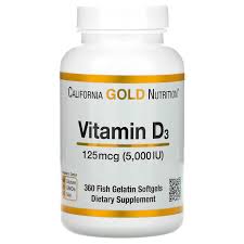 Enjoy the benefits of the vitamin d, found in sunlight, without the harmful effects of the sun's uv rays. California Gold Nutrition Vitamin D3 125 Mcg 5 000 Iu 360 Fish Gelatin Softgels Iherb