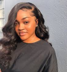 Straight hairstyles for black women 100% unprocessed virgin human hair sew in weave bundles with frontal closure,dhl worldwide shipping,great promotion and extra coupons. Vintage Hair Side Part Body Wave Sew In Hairstyles Long Hair Dont Care Layered Black Hair Code Shela20 Save 20 Hair Waves Hair Styles Body Wave Hair