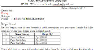 Ketua pengadaan barang medik dan gizi rumah sakit mutiara bunda. Contoh Terbaru Cara Membuat Surat Penawaran Barang Mas Abas
