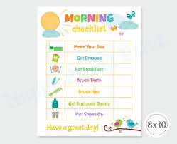 Morning Checklist Printable Morning Routine Checklist