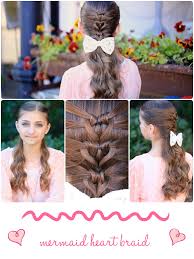 Create a braid on one side. Mermaid Heart Braid Cute Valentine S Day Hairstyles Cute Girls Hairstyles