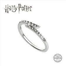 Details About Sterling Silver 925 Swarovski Elements Crystal Harry Potter Lightning Bolt Ring