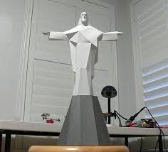 3d Papermodel Of Christ The Redeemer In Rio De Janeiro Etsy Christ The Redeemer Paper Crafts Paper Sculpture