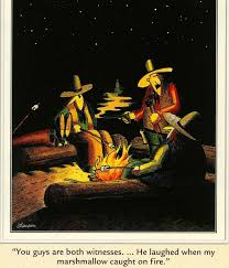 The Far Side Laughed When My Marshmallow Caught Fire Far Side Cartoons The Far Side Cartoon Jokes