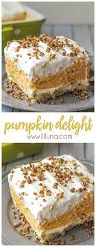 Best Pumpkin Delight Dessert Recipe Video Lil Luna Recipe Pumpkin Delight Dessert Recipe Desserts Pumpkin Delight