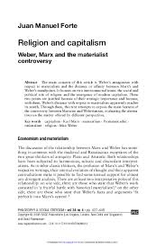 Pdf Religion And Capitalism Weber Marx And The Materialist Controversy Juan Manuel Forte Monge Academia Edu