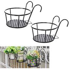 Wrought iron queen plant stands pot containers. Hanging Railing Planter Baskets Flower Pot Holder Hanger Iron Art Potted Plants Rack Pots Stand Wall Mounted Planters Support For Balcony Porch Fence Shopee Singapore