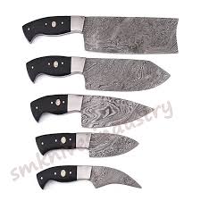 This basic set of six most essential knives comes with a limited lifetime warranty. 05 Pieces Hand Made Damascus Kitchen Chef Knives Set With Leather Sheath Kit Bag Smk1931 Buy Kitchen Knives Set Handmadeknife Chef Knives Chefset Knives Set Chefknives Handmadeknives Kitchenknives Damascusknives Damascus Chef Knife Kitchen Knife