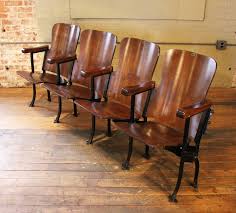 Collection of colorful chairs 15. Vintage Original Wood And Steel Folding Theater Seats Seating Chairs At 1stdibs
