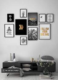 Downloadable Prints Set Of 10 Minimalist Minimal Pineapple Boho Art Walls Gold Monstera Slices Botanical Flower Triangle Arrows Black White In 2021 Boho Art Boho Artwork Printable Wall Art