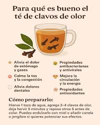 🌿 Para qué es bueno el té de clavo de olor El clavo de olor es una especia valorada desde la antigüedad por su aroma intenso y múltiples aplicaciones tradicionales. ✨ Propiedades