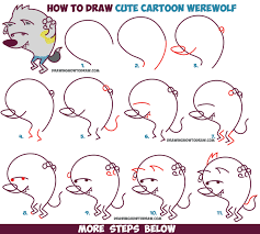 How to draw halloween emoji. How To Draw A Cute Cartooon Werewolf For Halloween Easy Step By Step Drawing Tutorial For Kids How To Draw Step By Step Drawing Tutorials