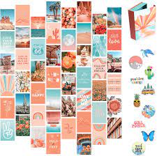 If you want to create an aesthetic photo collage in your room there’s a few ways to go. Amazon Com Artivo Peach Teal Wall Collage Kit For Aesthetic Pictures 50 Set 4x6 Inch Vsco Girls Bedroom Decor Cute Boho Wall Decor Dorm Photo Collection Everything Else