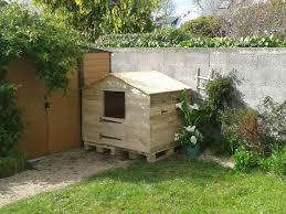 Cabane Pour Enfant Avec Une Ossature En Bois De Palette Et Le Toit En Chutes D