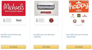 20% off your first online order over $10. Expired Amazon Save 15 20 On Select Gift Cards Michaels Chipotle Famous Footwear More Gc Galore
