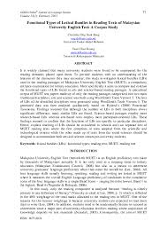 Click below on given test pdf file will be open and download it. Pdf Functional Types Of Lexical Bundles In Reading Texts Of Malaysian University English Test A Corpus Study Christina Ong Academia Edu