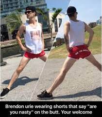 Brendon Urie Wearing Shorts That Say Are You Nasty On The Butt Your Welcome Brendon Urie Wearing Shorts That Say Are You Nasty On The Butt Your Welcome