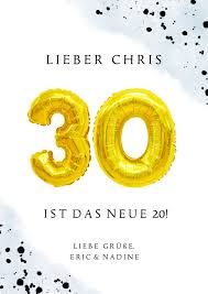 Geburtstag sollte, genau wie jeder andere runde geburtstag, unbedingt im großen stil zelebriert werden. Gluckwunschkarte Zum 30 Geburtstag Blau Mit Kaartje2go