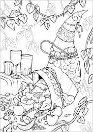 Print and color fall pdf coloring books from primarygames. Cornucopia Full Of Fruits Thanksgiving Adult Coloring Pages