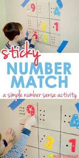 Sticky Number Match Busy Toddler Math Activities Preschool Toddler Math Easy Math Activities
