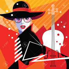 Violin musical instrument, violin and bow, double bass, classical music png. Fashion Woman In Style Pop Art On Abstract Musical Background Royalty Free Cliparts Vectors And Stock Illustration Image 109259322